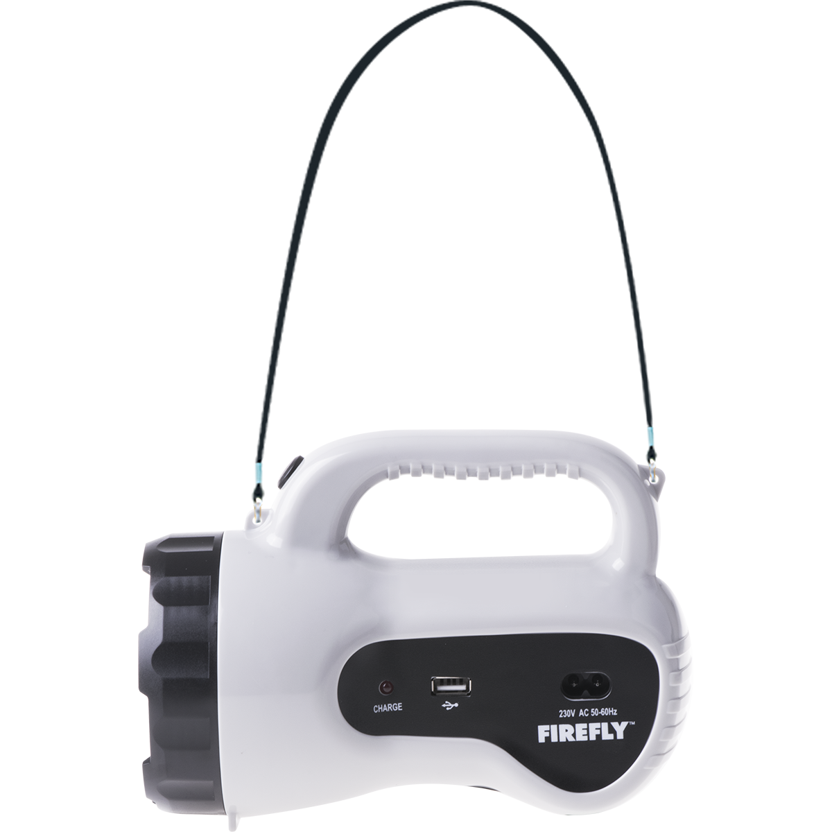 Firefly Rechargeable Powerful Torch Light w/ USB Charging Port