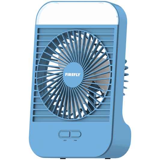 Firefly Rechargeable 5" DC Fan with Night Light - Blue