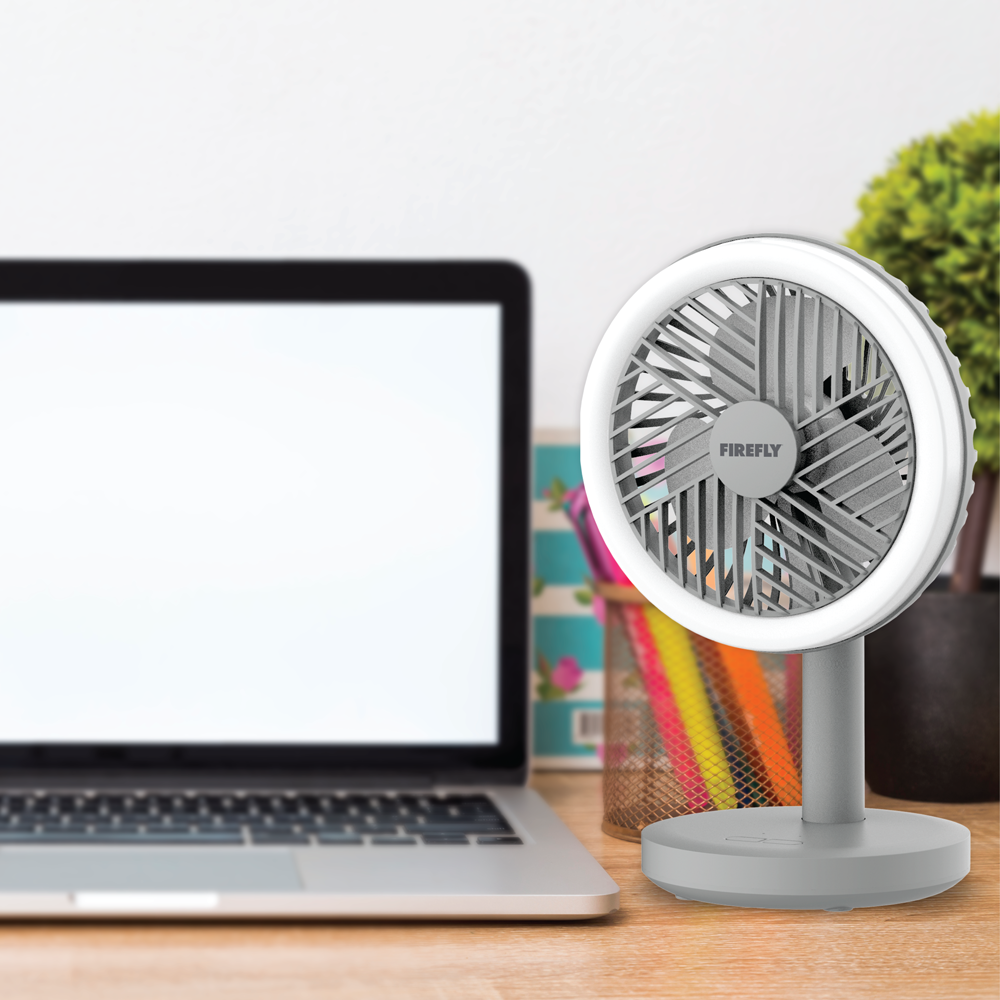 Firefly Rechargeable Mini Fan with Ring Light