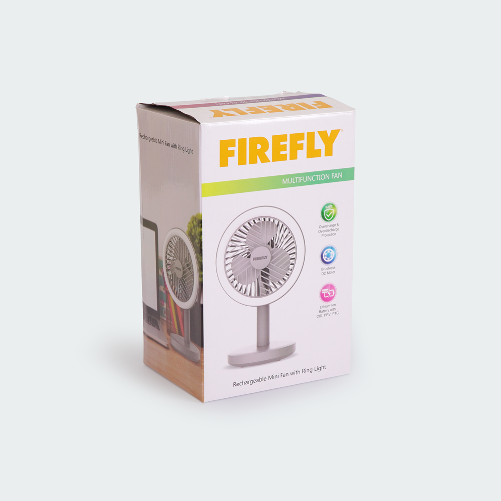 Firefly Rechargeable Mini Fan with Ring Light