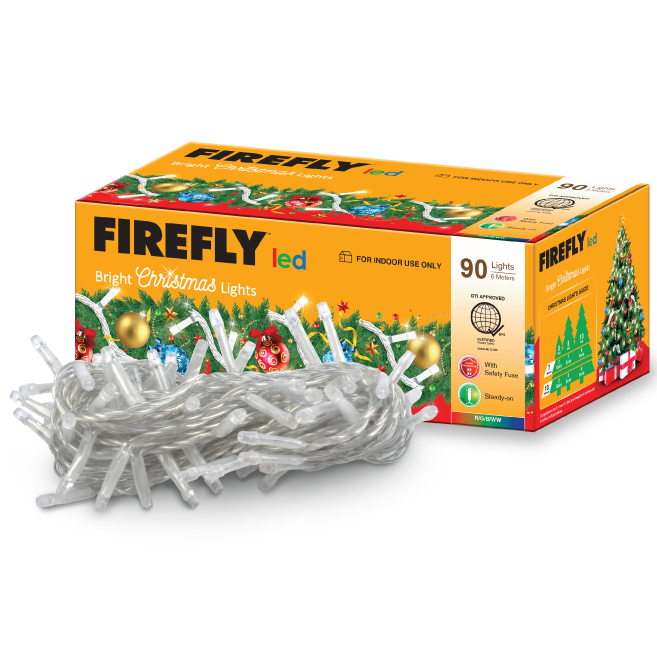 Firefly, Bright, Christmas, Lights, 90LED, 6, meters