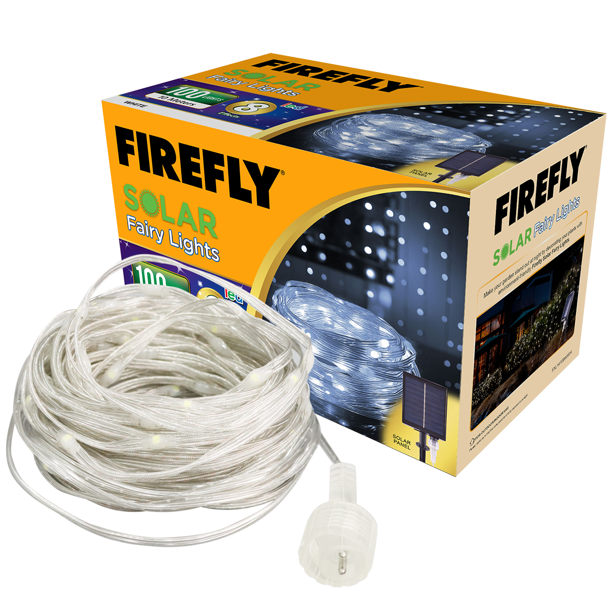 Firefly Bright Solar Fairy Lights 100LED 10 meters