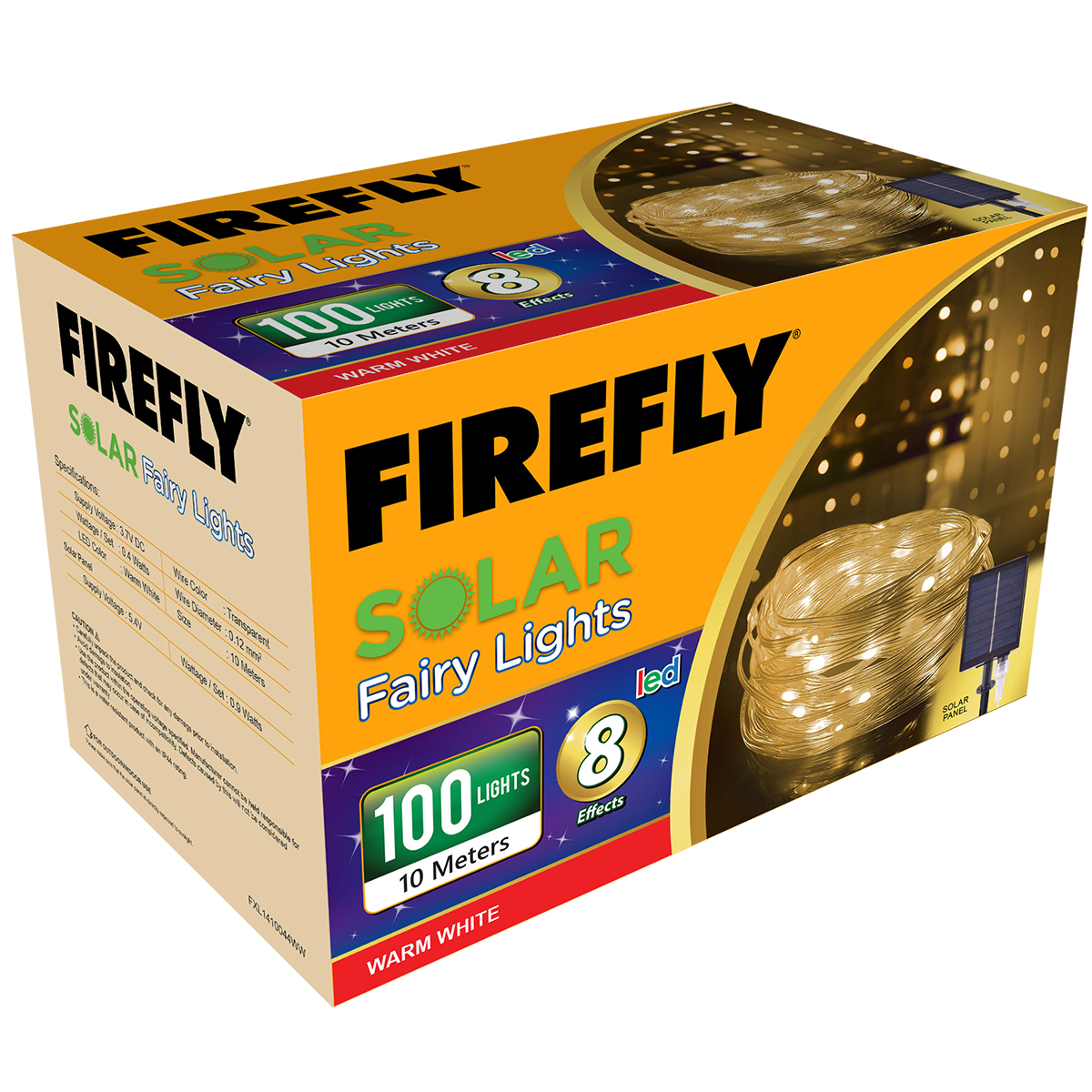 Firefly Bright Solar Fairy Lights 100LED 10 meters