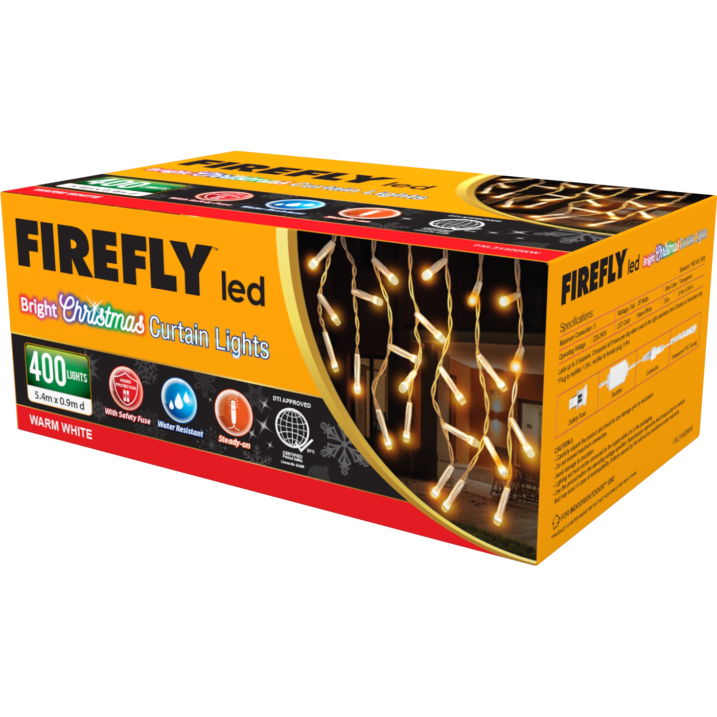 Firefly, Curtain, Lights, 400LED, 30W