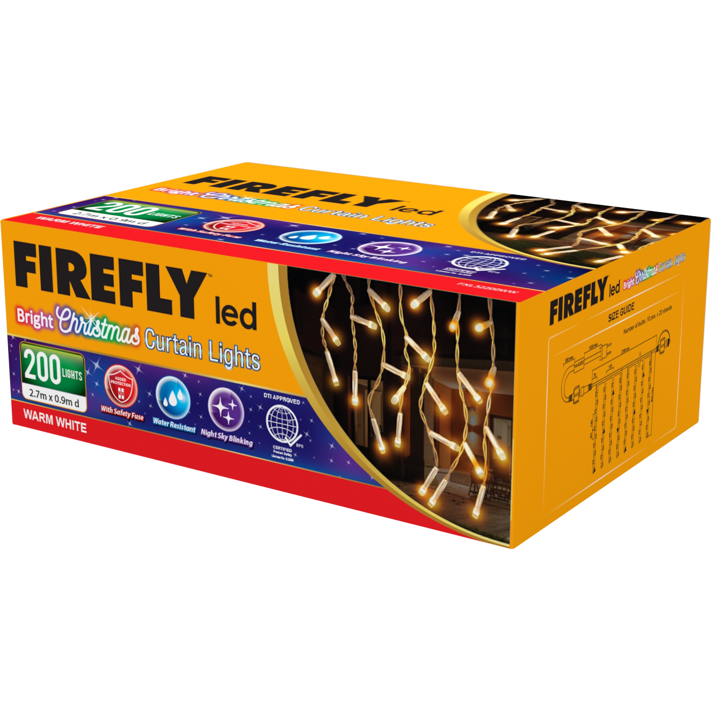 Firefly Curtain Lights 200LED 15W