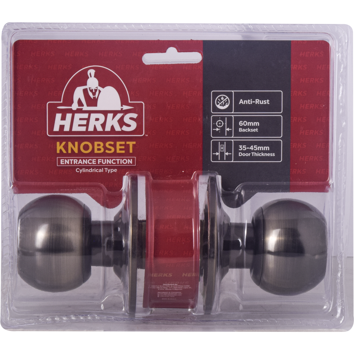 HERKS 587 Cylindrical Knobset Entrance Function - Round Design