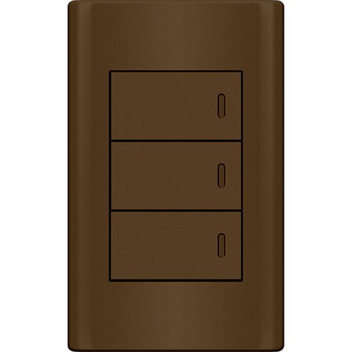 ROYU Plano 3 Gang Switch Set - Dark Wood