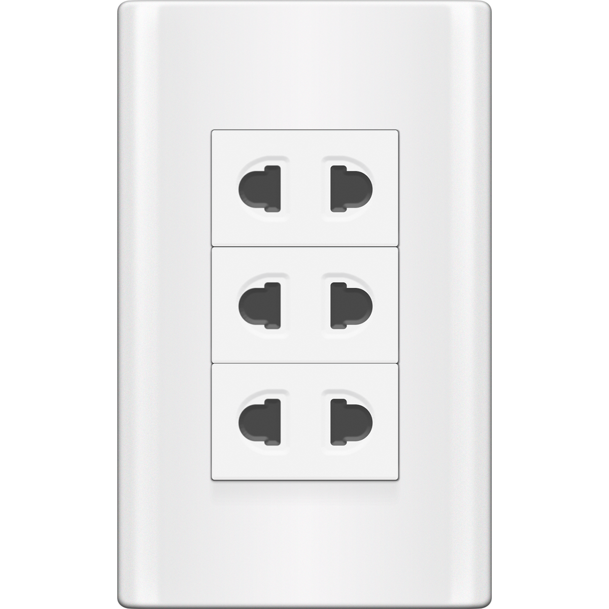 ROYU Plano 3 Gang Outlet Set - White