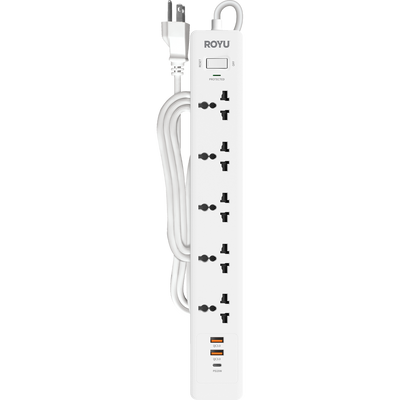 ROYU 5-Gang Power Strip with USB Ports