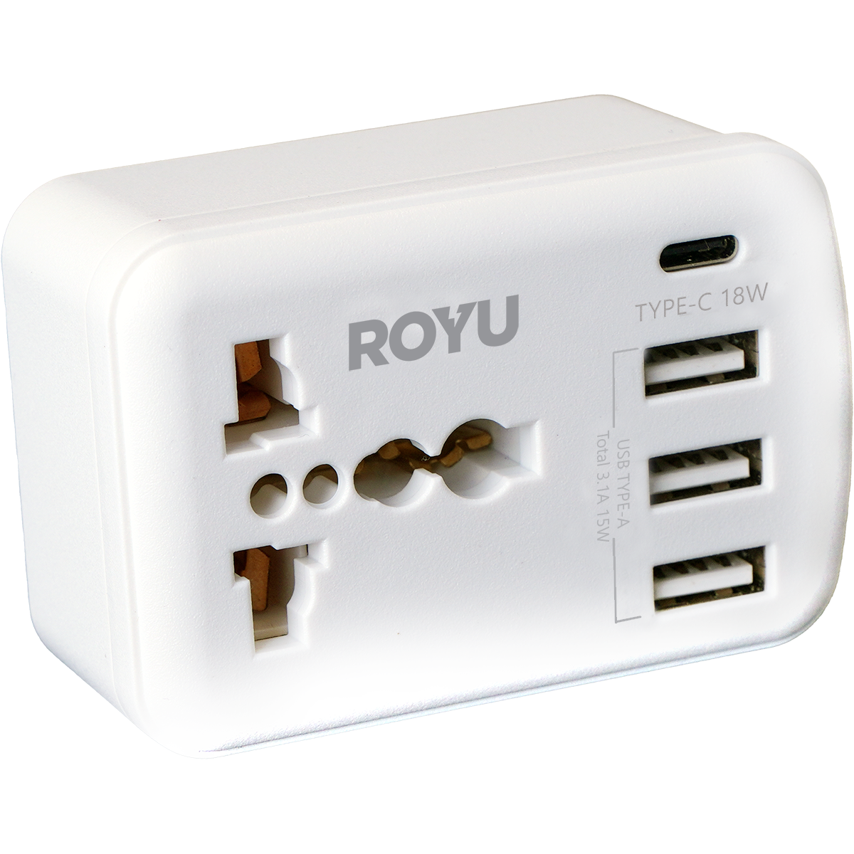 ROYU International Adapter w/ USB Port(3A+1C)