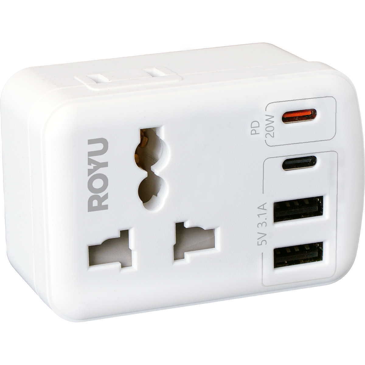 ROYU International + Flat Adapter w/ USB (2A+1C & 1 Fast C)
