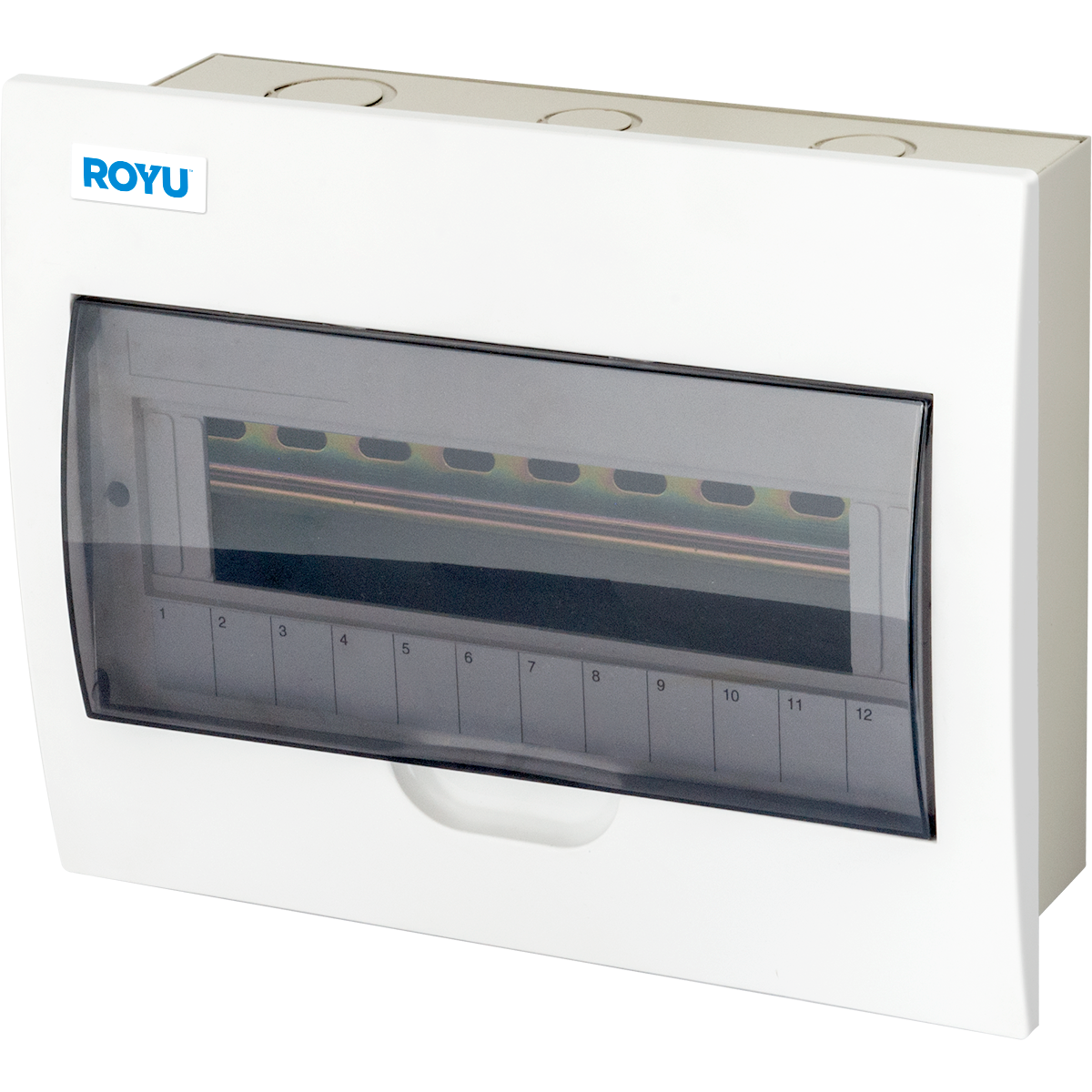 ROYU Metal Panel Box with Ploycarbonate Cover - 12 Branches