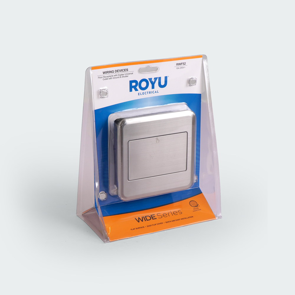 ROYU Floor Receptacle with Duplex Universal Outlet with Gound and Shutter - Titanium