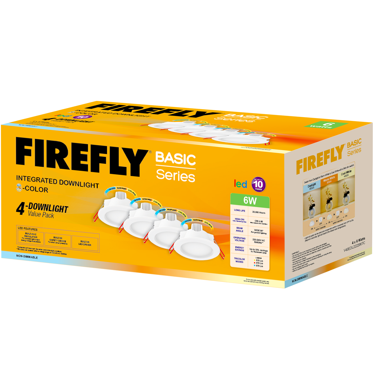 Firefly Basic Series 4-LED Integrated Downlight Value Pack