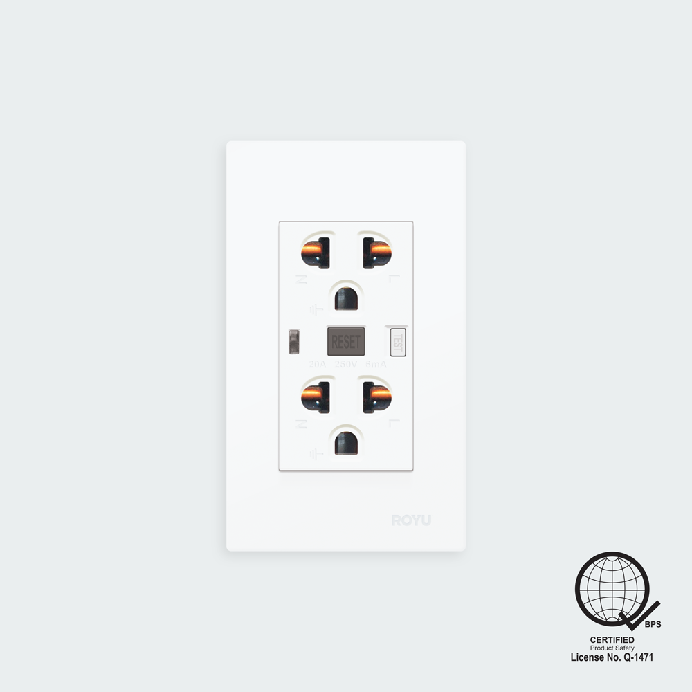 ROYU Wide Duplex GFCI Outlet Set