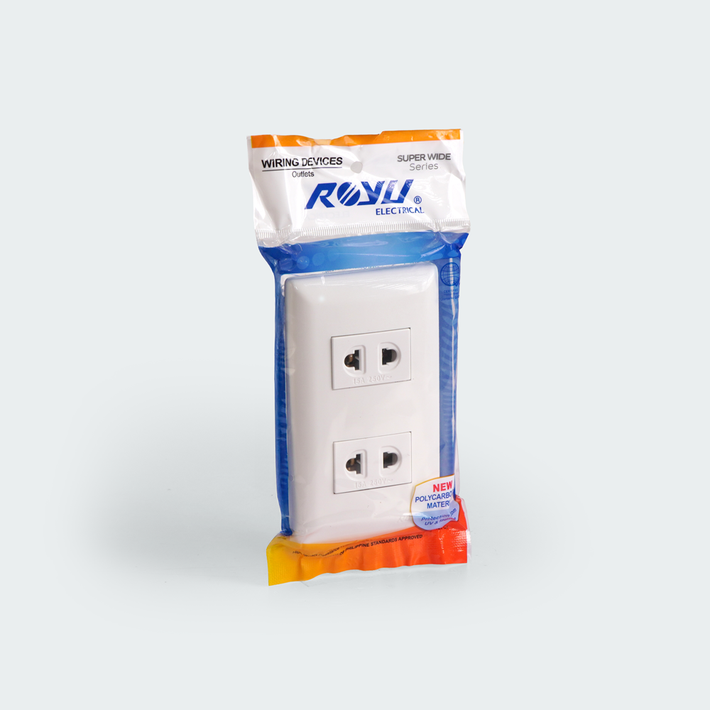 ROYU Super Wide 2 Gang Universal Outlet Set