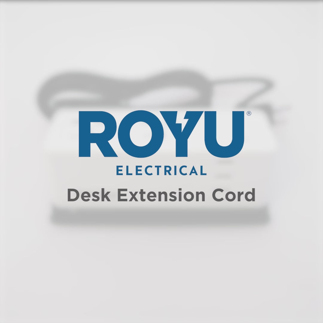 Load video: ROYU Desk Extension Cord with 2-Gang Universal Outlet & 3 USB Ports