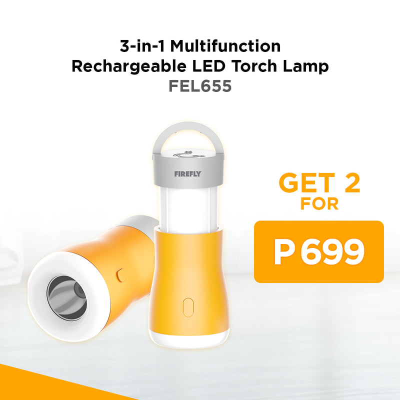 Buy 2 Firefly 3-in-1 Multifunction Rechargeable LED Torch Lamp for only P699