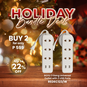 ROYU Christmas Bundle: Buy 2s ROYU 3 Gang Universal Extension Cord for only P599