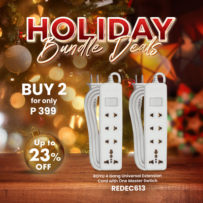 ROYU Christmas Bundle: Buy 2s ROYU 4 Gang Extension Cord for only P399