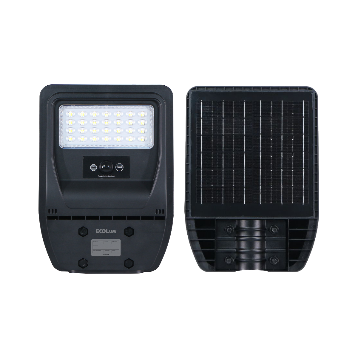 Ecolum Integrated Solar LED Streetlights w/ Microwave Sensor