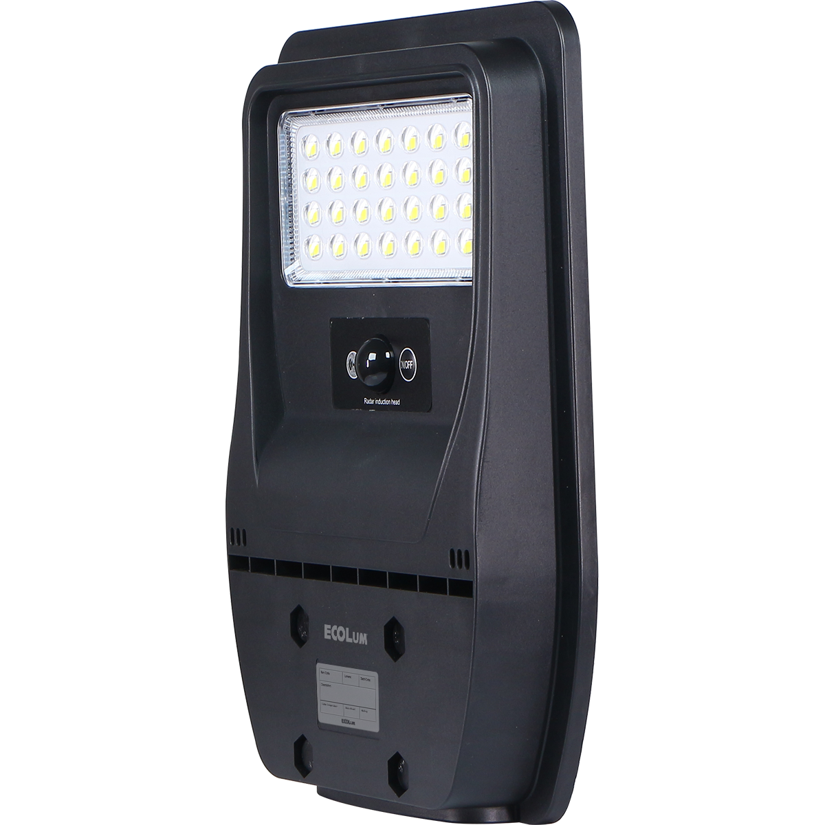Ecolum Integrated Solar LED Streetlights w/ Microwave Sensor