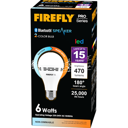 Firefly Pro Series LED Bluetooth Speaker Bulb