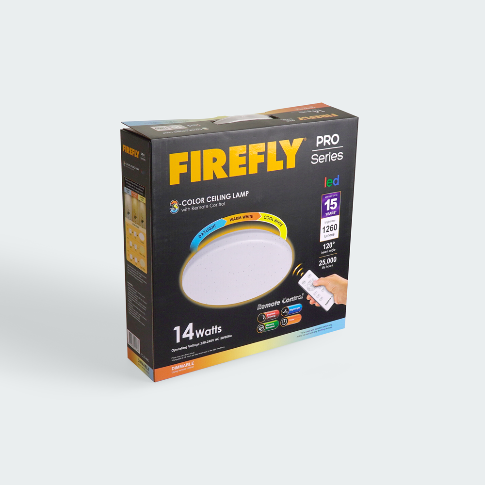 Firefly Pro Series LED Tri-color Ceiling Lamp with Remote