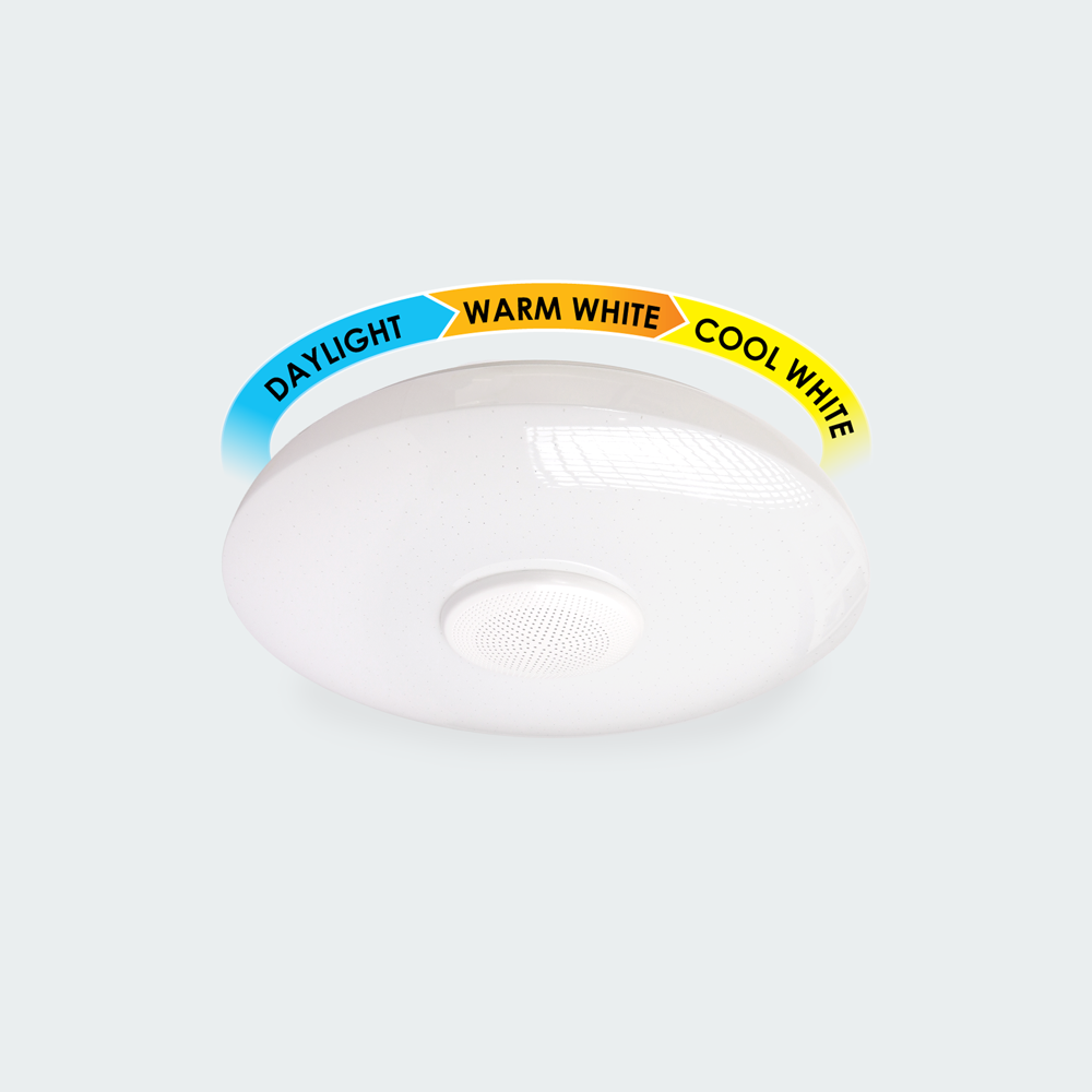 Firefly Pro Series LED Bluetooth Speaker and Tri-color Ceiling Lamp