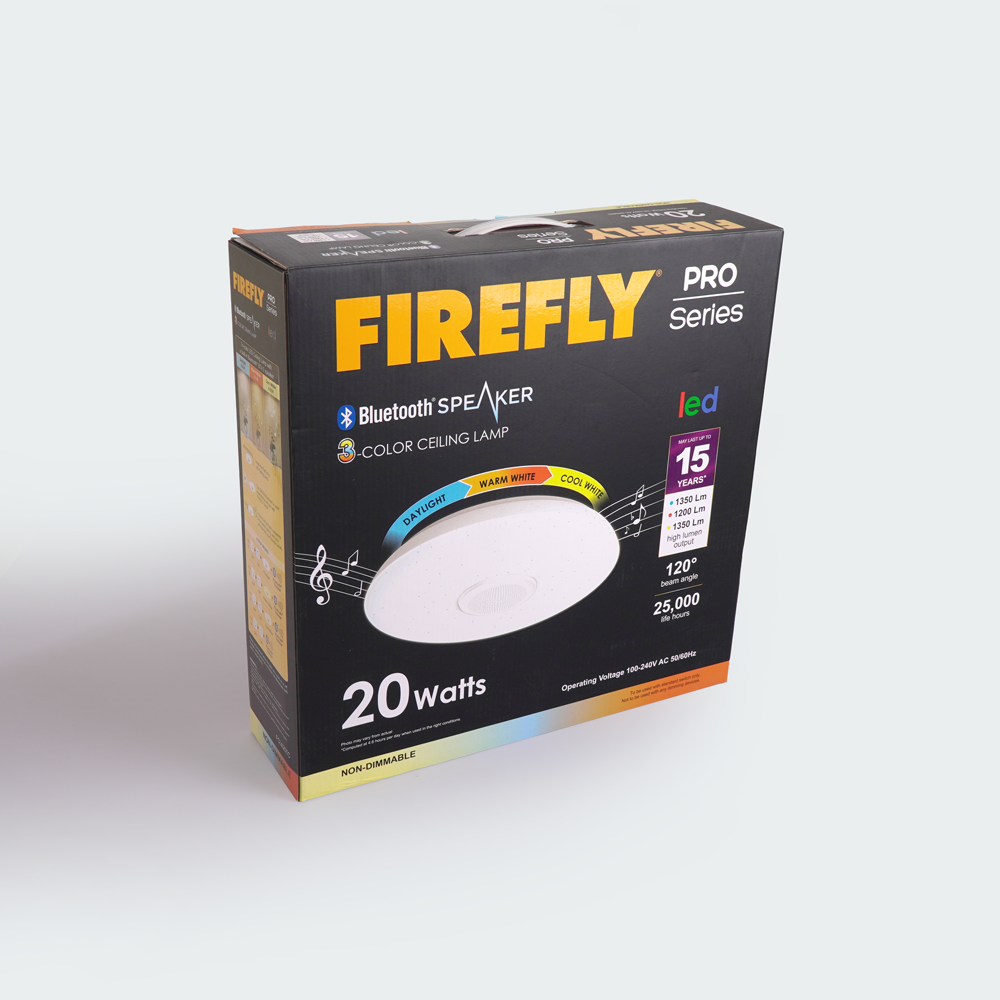 Firefly Pro Series LED Bluetooth Speaker and Tri-color Ceiling Lamp