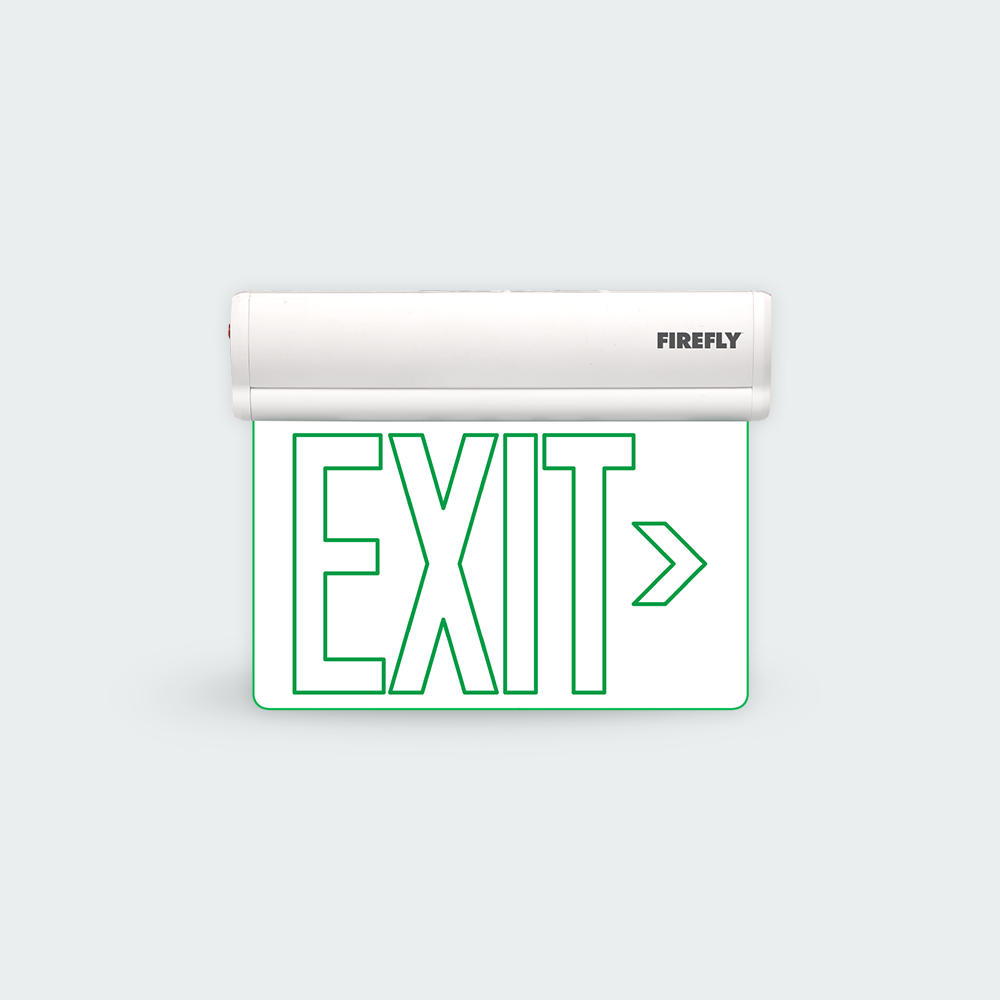 Firefly Single-Faced Exit Light with Wall / Ceiling Mount Option (Exit ...