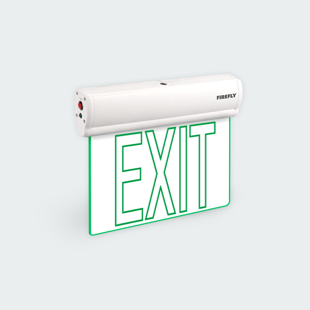 Firefly Single-Faced Exit Light with Wall / Ceiling Mount Option (Exit ...