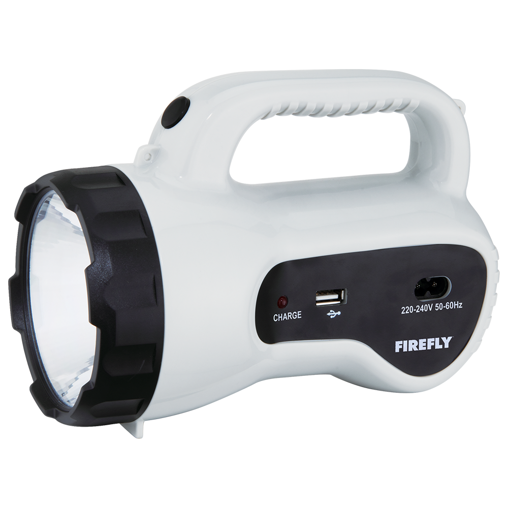 Firefly Rechargeable Powerful Torch Light w/ USB Charging Port