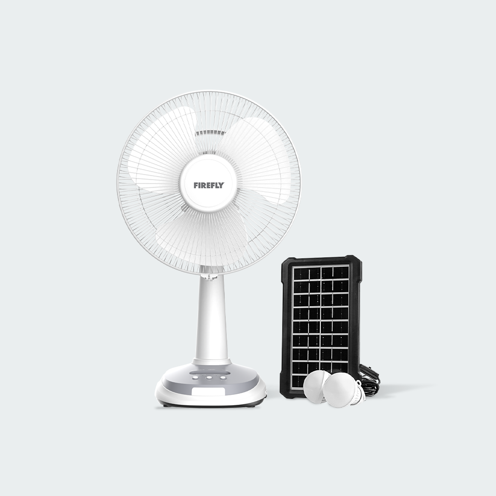 Firefly Rechargeable Desk Fan with Solar Panel