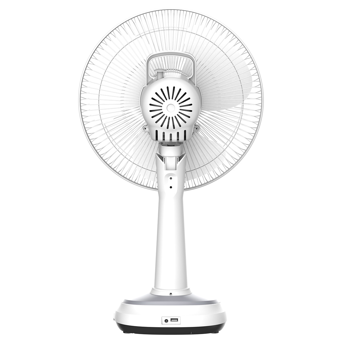 Firefly 12" Rechargeable Desk Fan with Emergency Solar Panel and Lamps