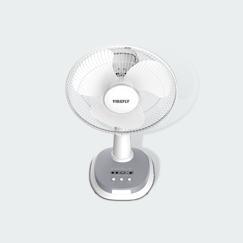 Firefly Rechargeable Desk Fan with Solar Panel