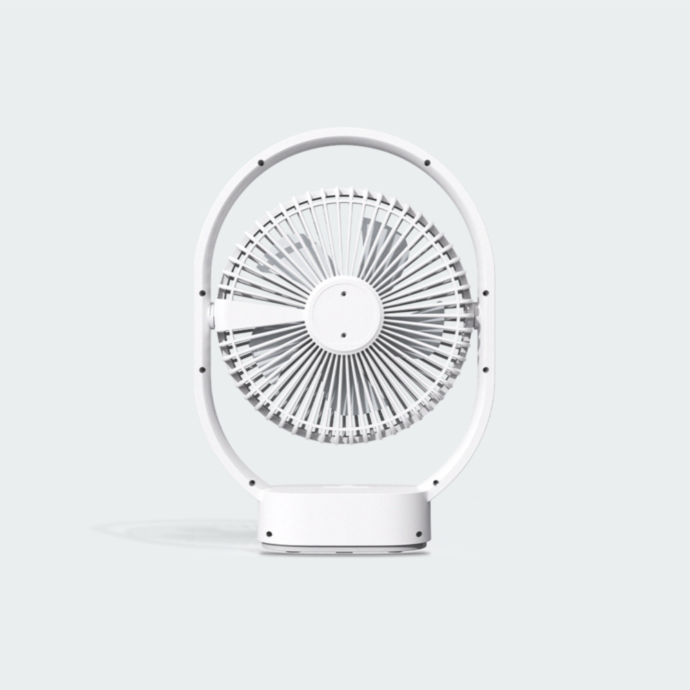 Firefly Rechargeable Oscillating Desk Fan with Night Lamp