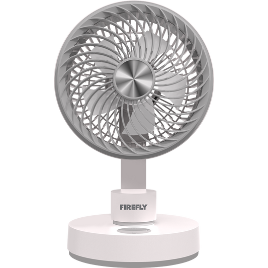 Firefly Rechargeable Oscillating Desk Fan with Night Lamp