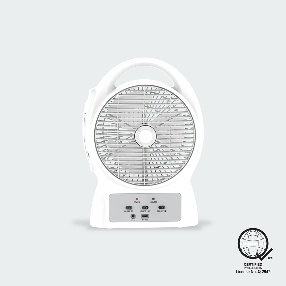 Firefly Rechargeable 8" Oscillating 3-Speed Fan w/ USB Charging Port