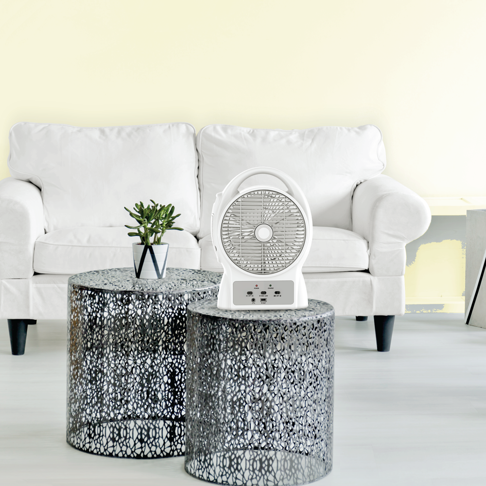 Firefly Rechargeable 8" Oscillating 3-Speed Fan w/ USB Charging Port