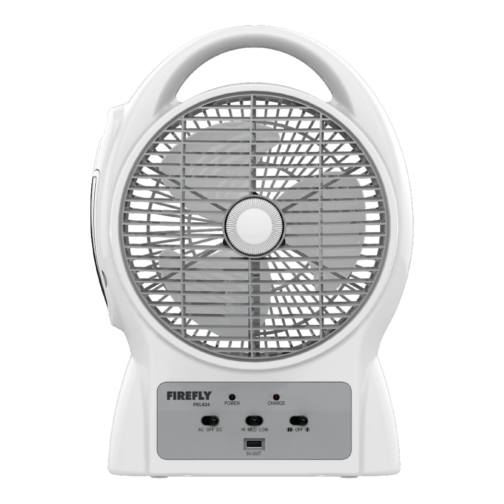 Firefly Rechargeable 8" Oscillating 3-Speed Fan w/ USB Charging Port