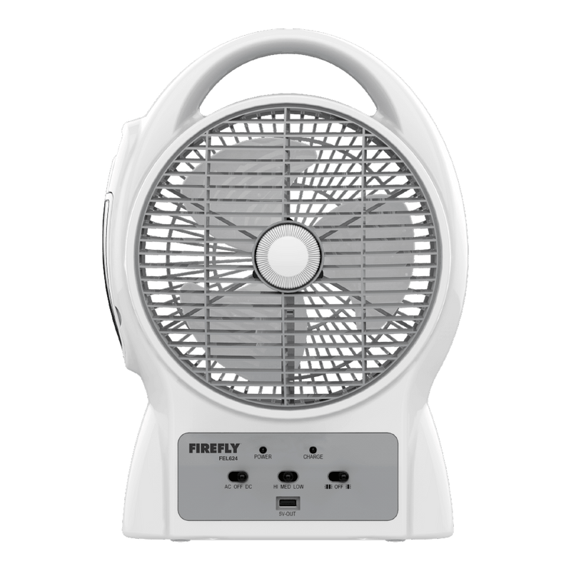 Firefly Rechargeable 8" Oscillating 3-Speed Fan w/ USB Charging Port