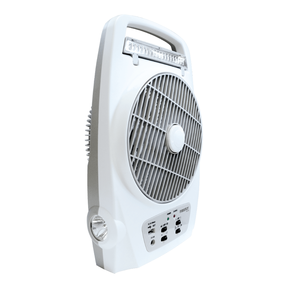 Firefly Rechargeable LED 8" Oscillating 2-Speed Desk Fan