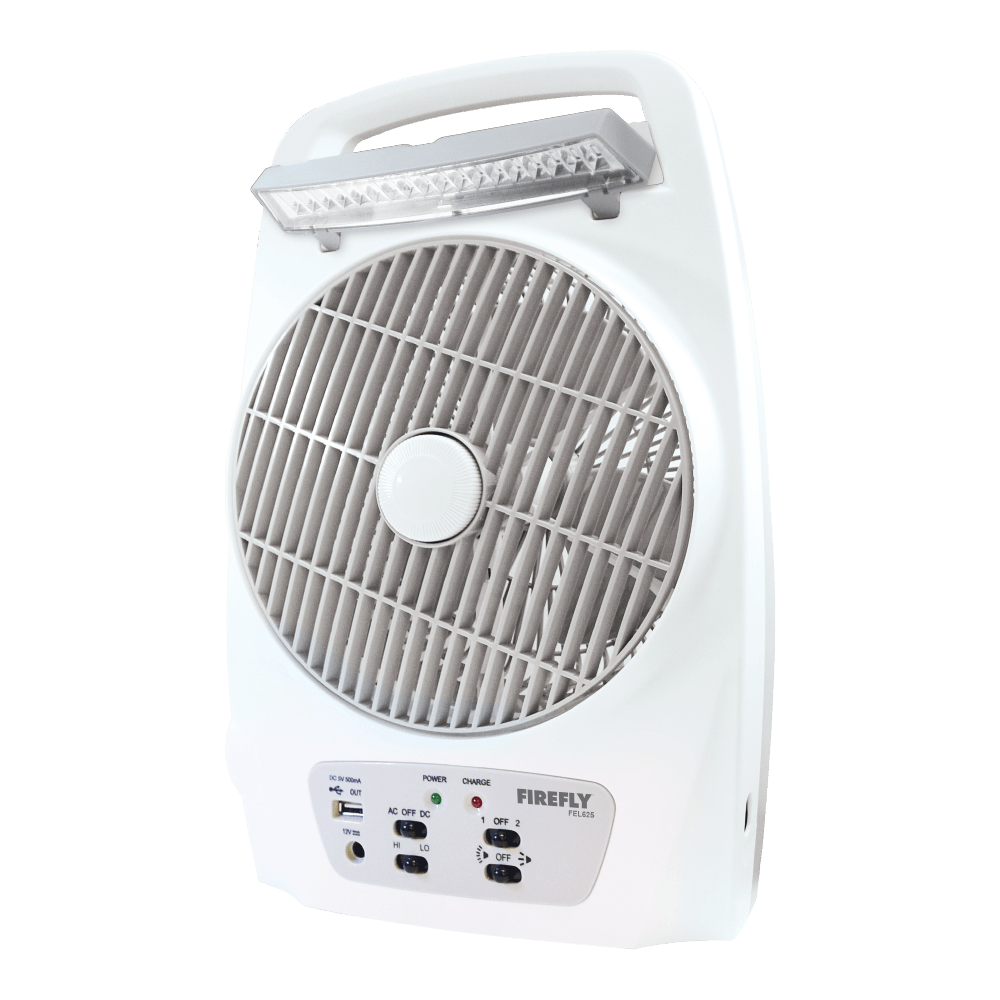Firefly Rechargeable LED 8" Oscillating 2-Speed Desk Fan