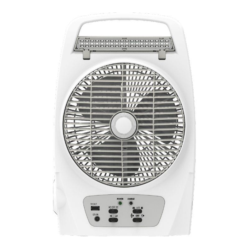 Firefly Rechargeable LED 8" Oscillating 2-Speed w/ 18 LED Desk Light