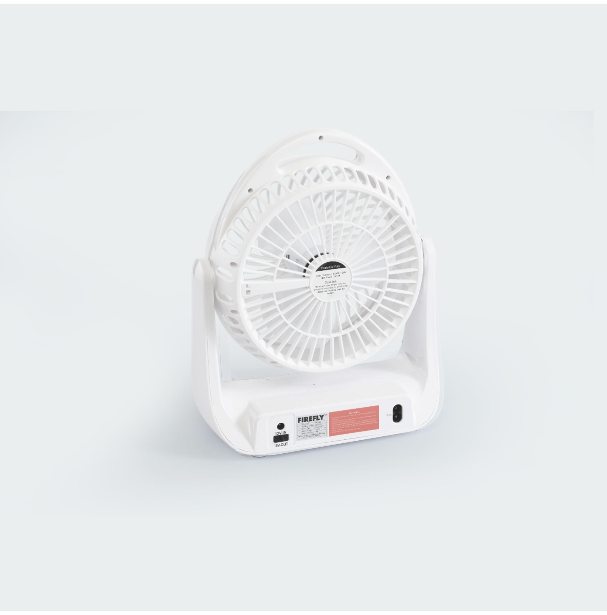 Firefly Rechargeable 5" Fan with USB & DC socket