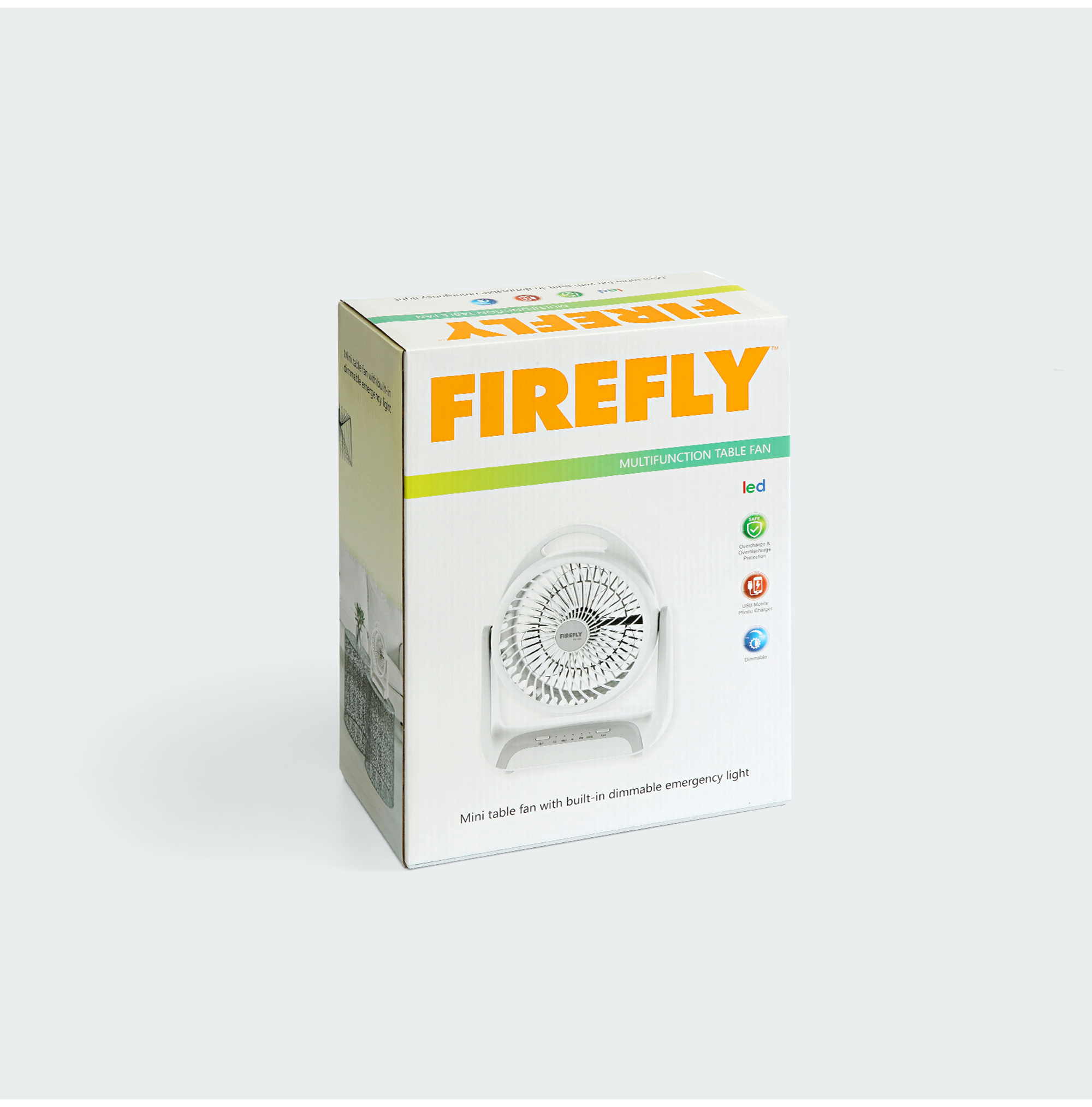 Firefly Rechargeable 5" Fan with USB & DC socket