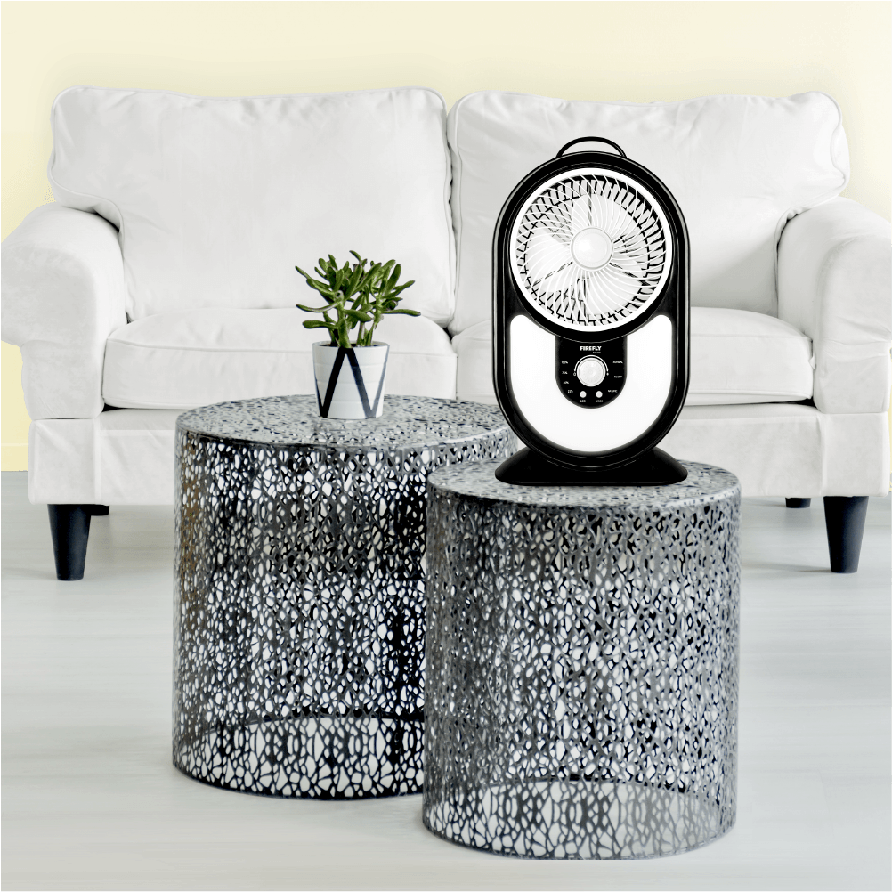 Firefly Rechargeable 7" Mini Table Fan with a built-in LED Night Light