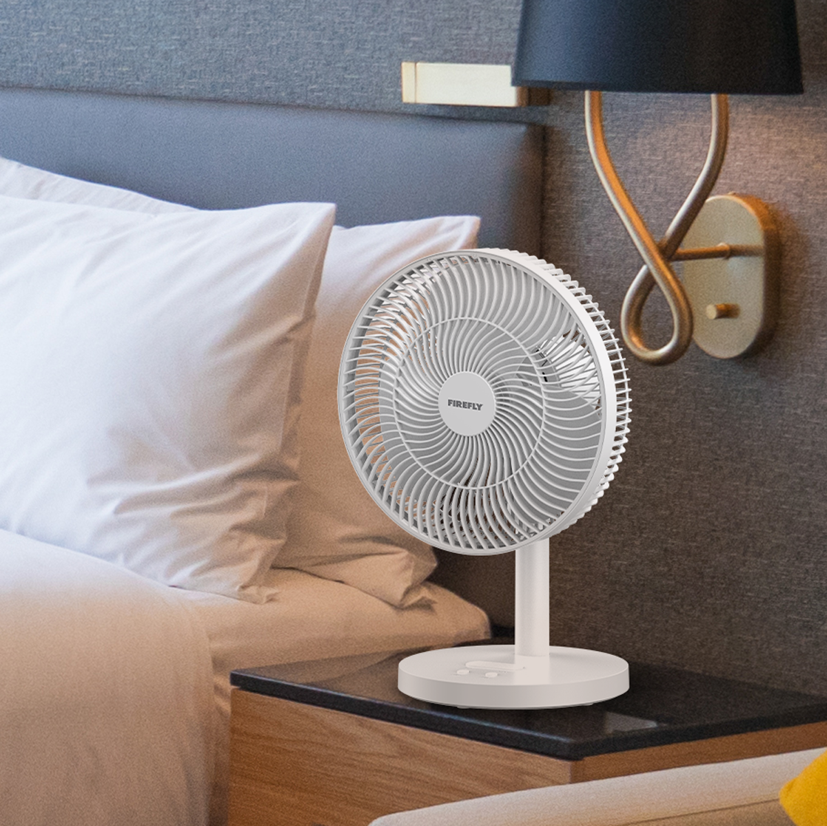 Firefly 12" Rechargeable Oscilating Fan with Night Light
