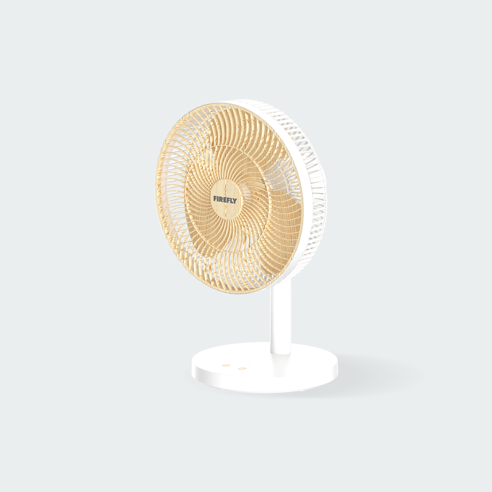 Firefly Rechargeable 12" Wooden Fan with Night Light